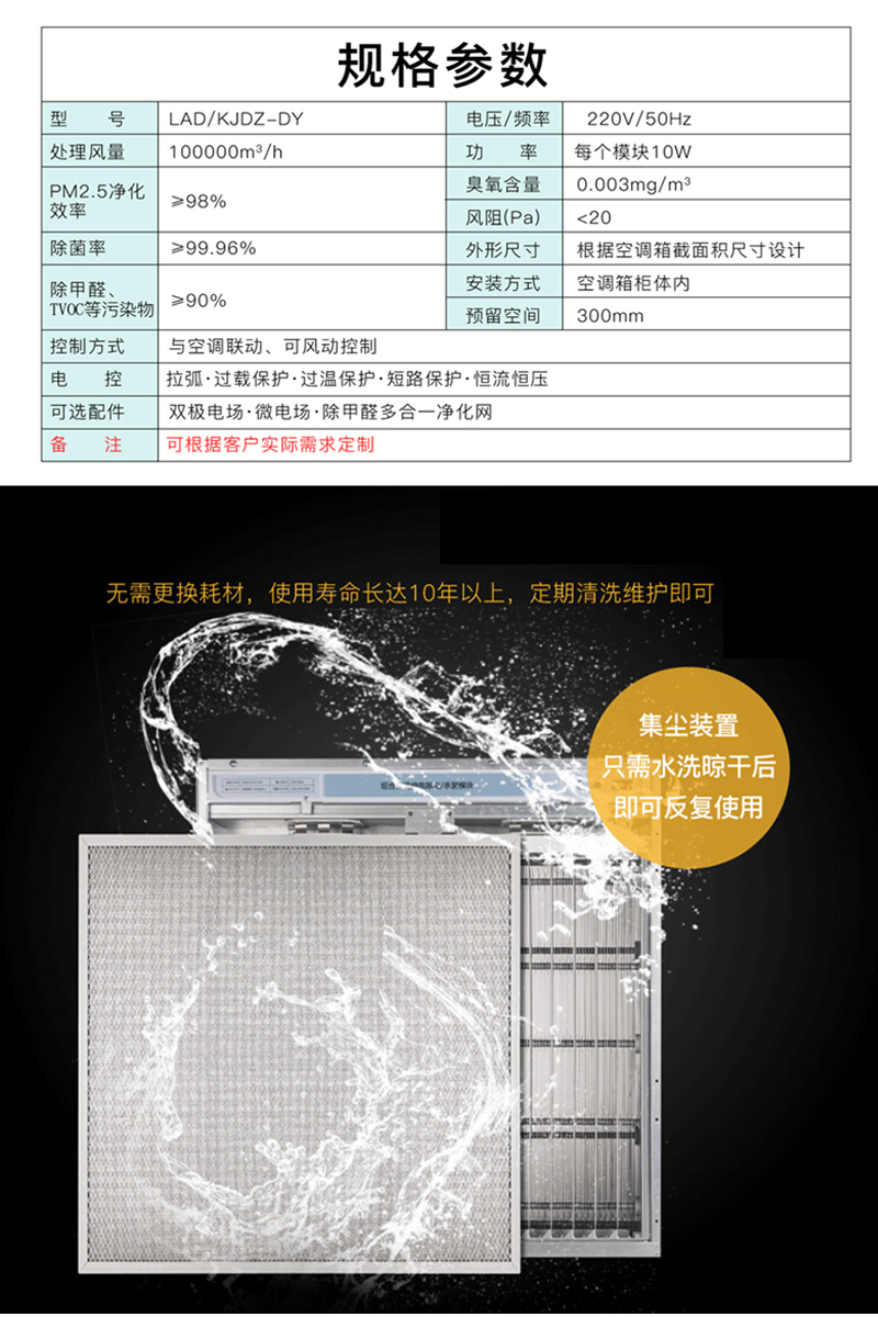 空调机组静电净化杀菌模块原理与特点